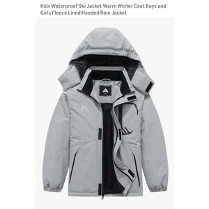 Kids Waterproof Ski Jacket Winter Coat Fleece Lined Hooded Rain Jacket NWT